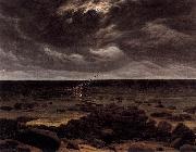Caspar David Friedrich Seashore with Shipwreck by Moonlight oil painting on canvas